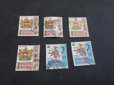 HKPNC 博彦收藏 4月23日港澳邮票专场 - 香港市花旧票2套，1元旧票散票2枚 上品.