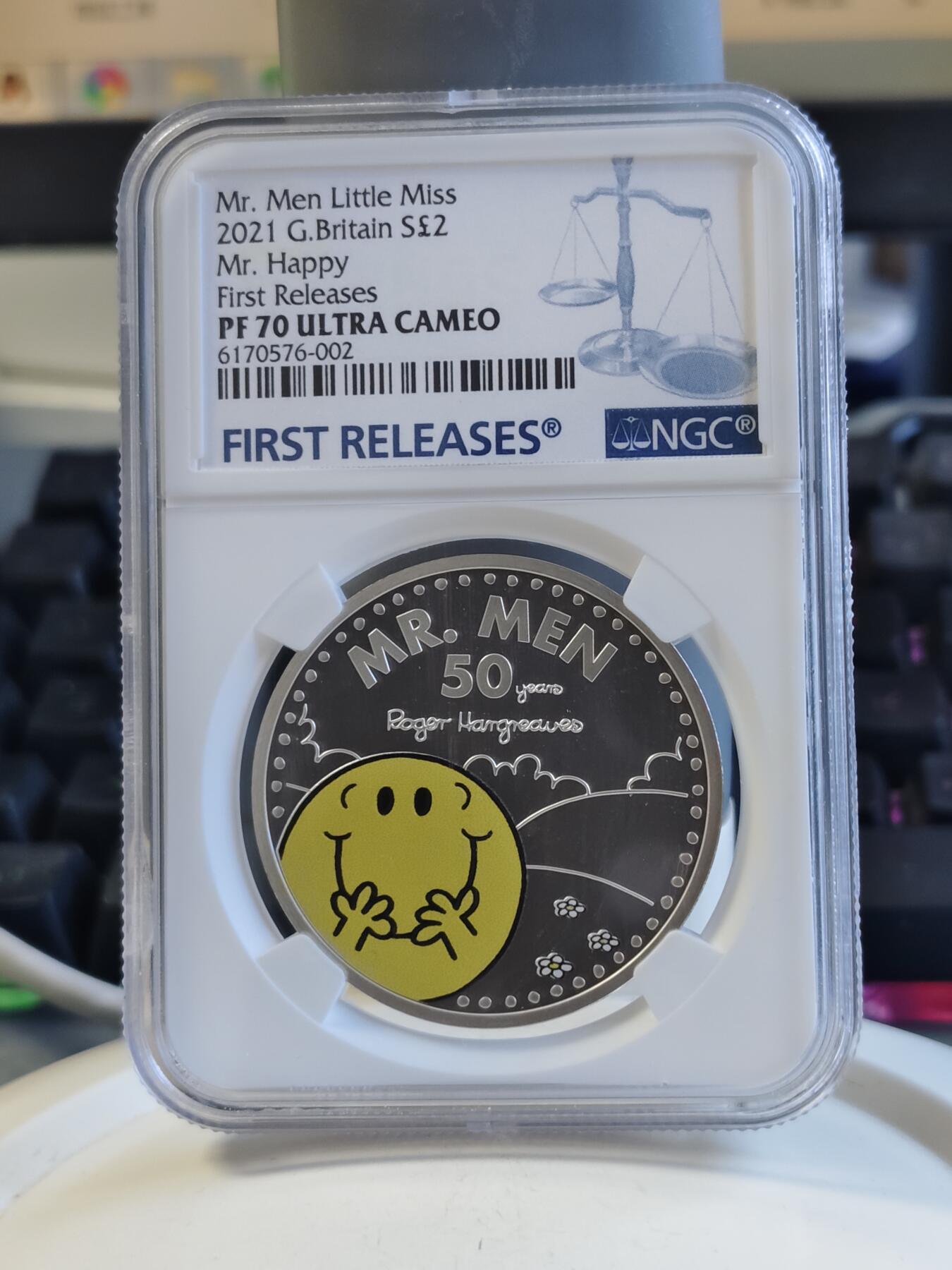 第168期拍卖【长期征集拍品】 英国2021年阳光小姐姐彩色精制银币NGC-PF70首原盒证书，999银，1盎司，发行6500枚