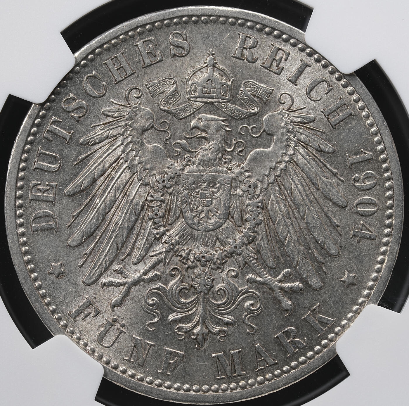 修遠堂世界钱币第六十六期 NGC MS62 1904年巴伐利亚5马克大银币 少见的年份