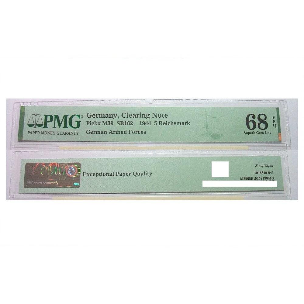 难得超高分 PMG MS68 德国第三帝国1944年5马克 全新原光