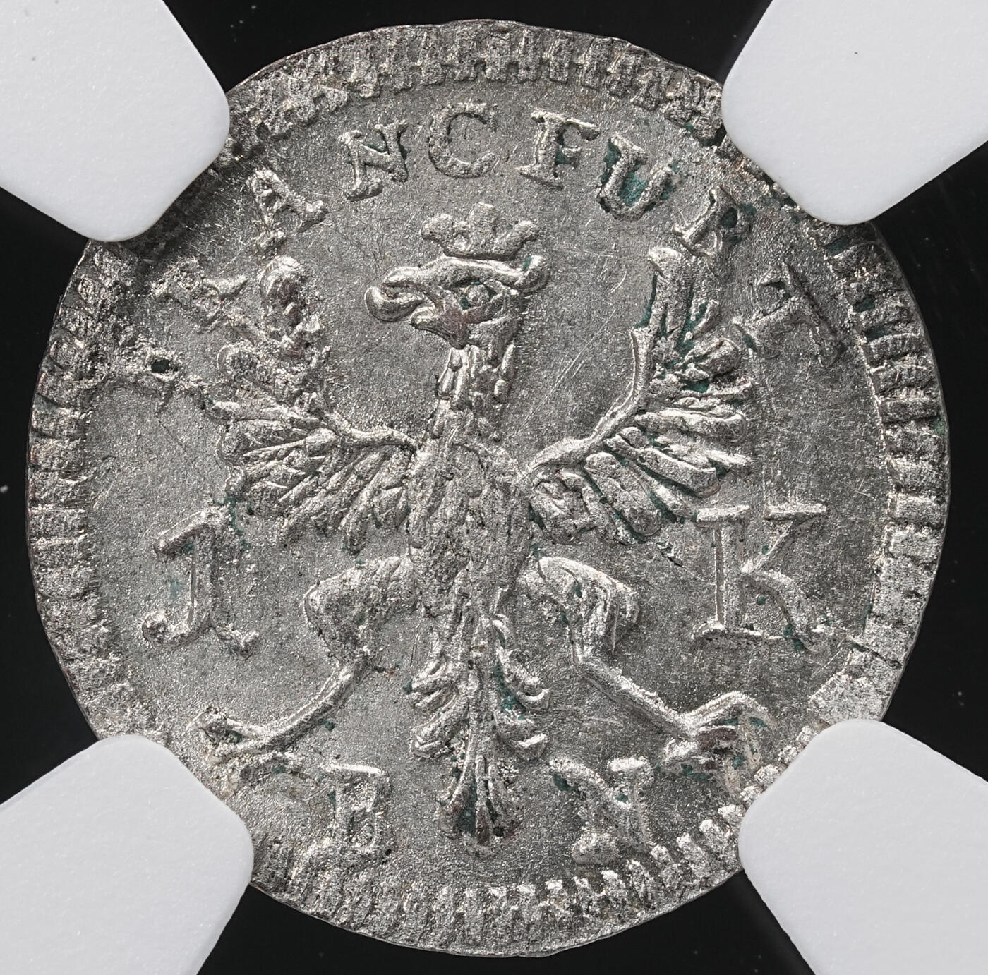 修遠堂世界钱币第六十六期 NGC MS64 1773年法兰克福景观1克鲁泽银币