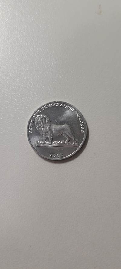 2025第十四期 刚果2002年25分铝币 狮子山羊 全新UNC 少见