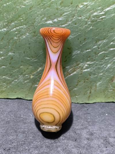 精美高玉化千层纹缠丝玛瑙双天眼瓶子珠一个， - 精美高玉化千层纹缠丝玛瑙双天眼瓶子珠一个，