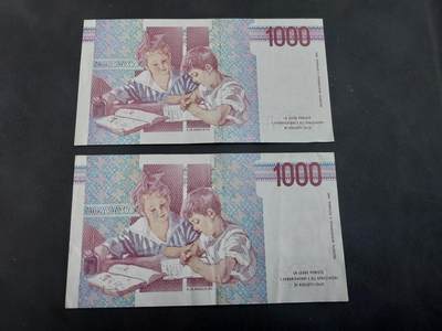 博彦收藏 BON 4月29日 8点 钱币专场 意大利1000里拉2张 85品