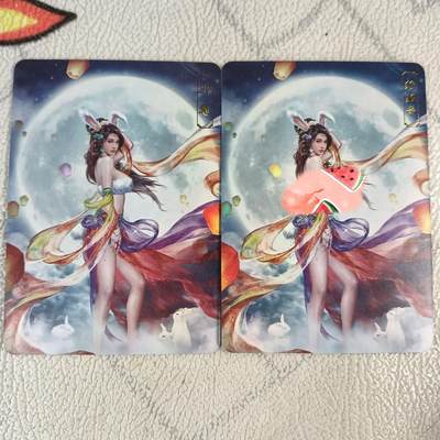 花开卡拍第35期（8月24号周日截拍，品控勿拍!!!拍品不寄存，运费5元，自制卡难免瑕疵，可能存在轻微撞角爆边等出厂瑕疵，品控介意勿拍！） - ​卡将生肖 卯兔正常版+艺术版 彩闪工艺，编号020/020