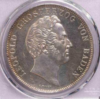 PCGS-UNCD 1844巴登纪念碑两泰勒大银币细节完美 - PCGS-UNCD 1844巴登纪念碑两泰勒大银币细节完美