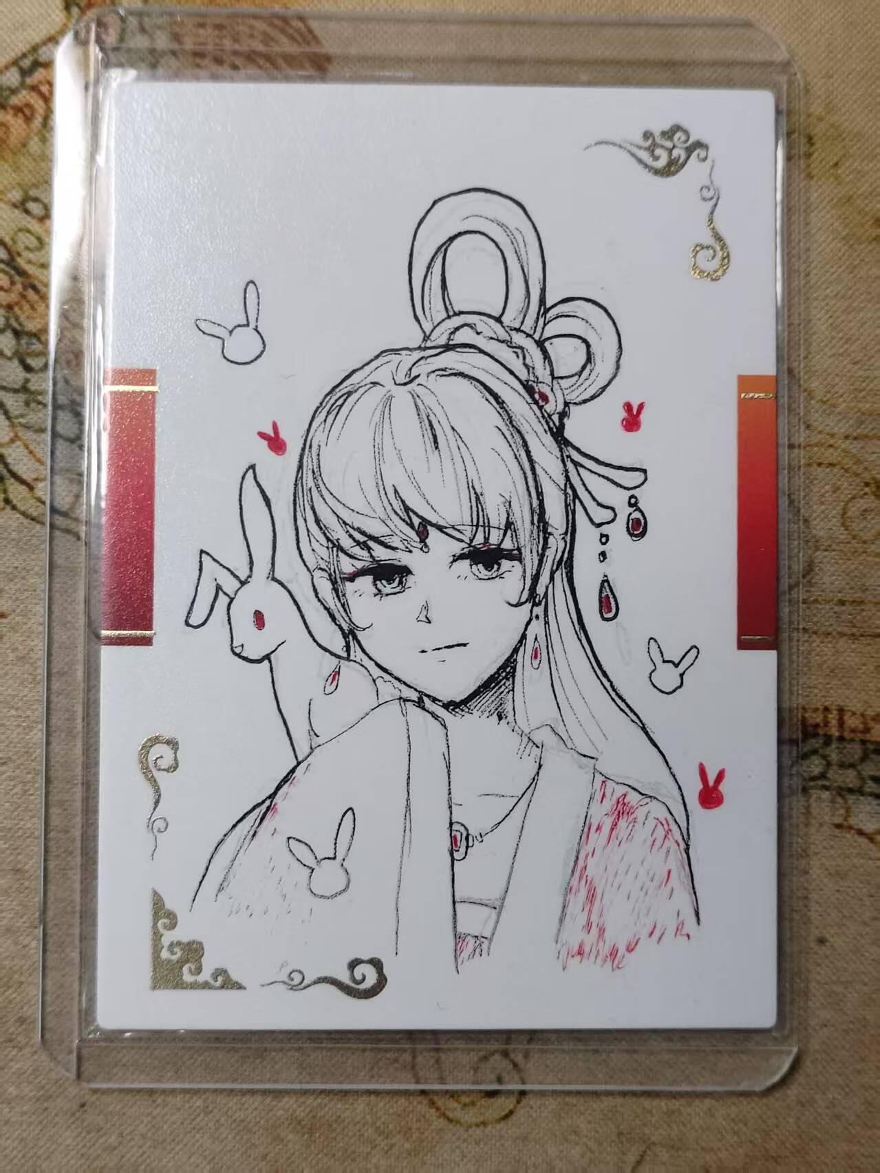 龙虎卡牌第三十四场 （无佣金，满120包邮，欢迎送拍） 【手绘】嫦娥 画师：阿哲