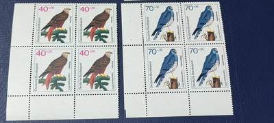 德国邮票专场，都是四方联套票 德国邮票一套，1973年发行，鸟类  猛禽，品相如图