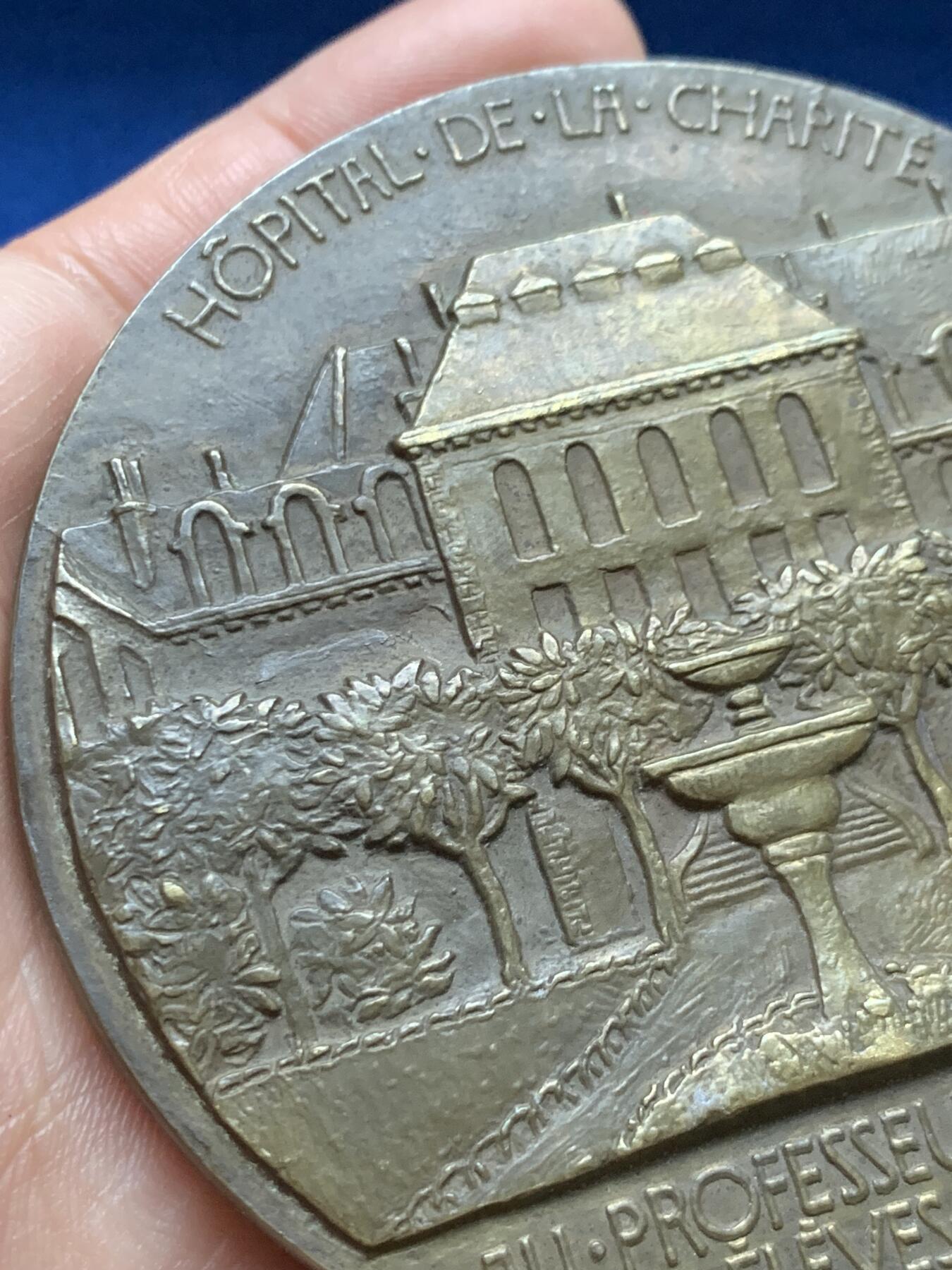 《竞宝斋》第375场 周日，周一，周二 3场连拍 （全场包邮） 名家Dropsy作医学教授埃米尔大铜章 290.8g 80.2mm 三角铜标