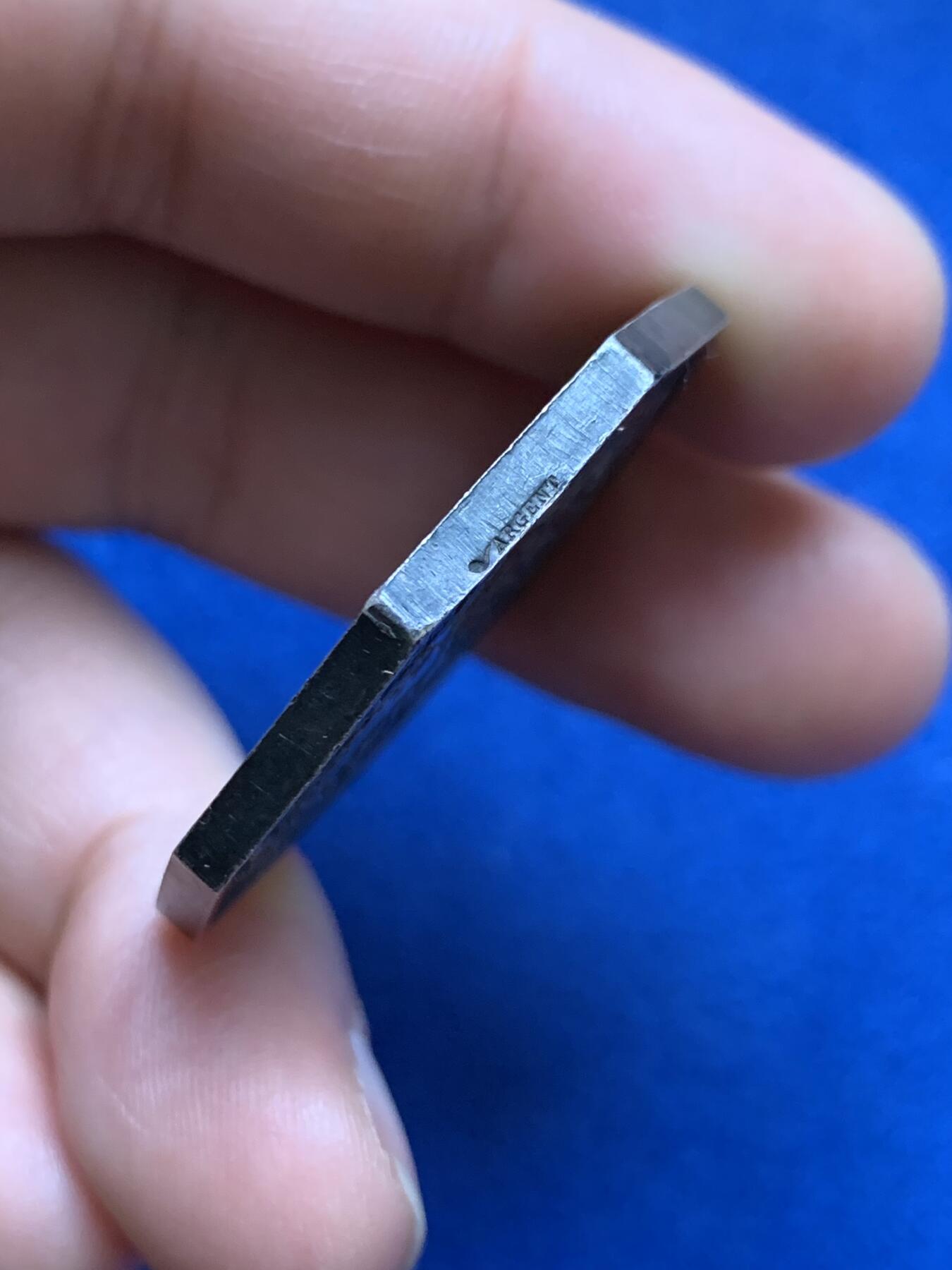 《竞宝斋》第375场 周日，周一，周二 3场连拍 （全场包邮） 法兰西邮储银行八角银代币 烟斗银标 24.9g 36.1mm 烟斗银标