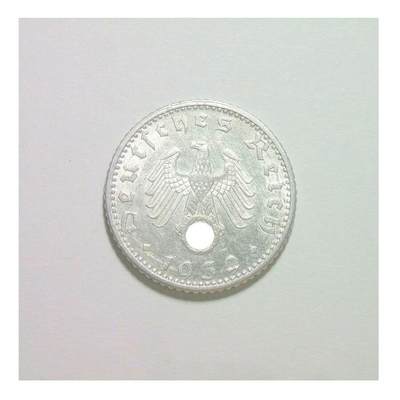 稀年 德国第三帝国1939年D版50芬尼 爽品 - 稀年 德国第三帝国1939年D版50芬尼 爽品