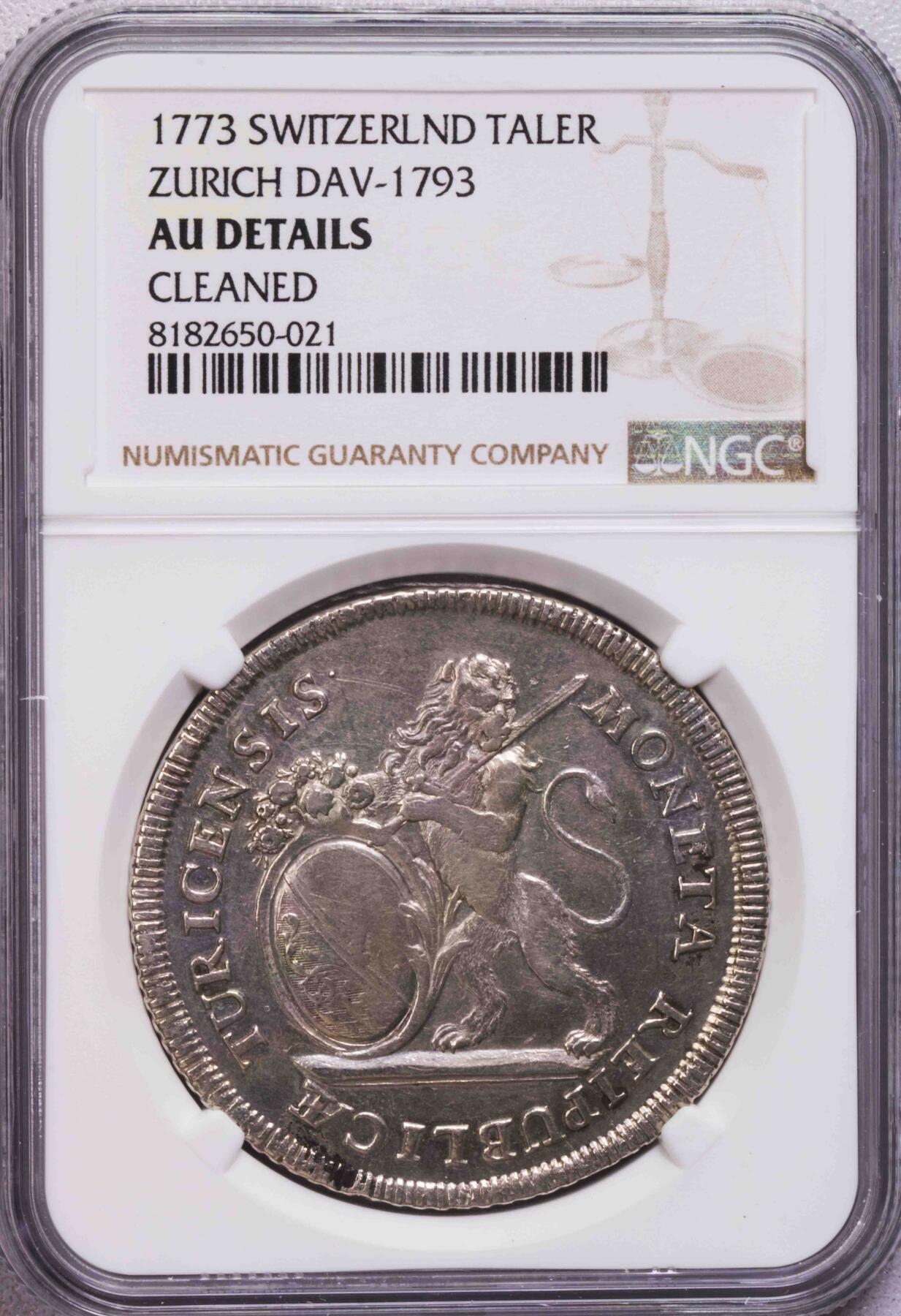 NGC-AUD 1773苏黎世正面狮子持剑泰勒