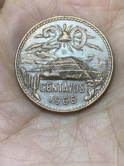 2025年第三十场(总第五十六场）外国好品散币(免佣金) - 好品墨西哥🇲🇽1966年20分(金字塔20分第二版)