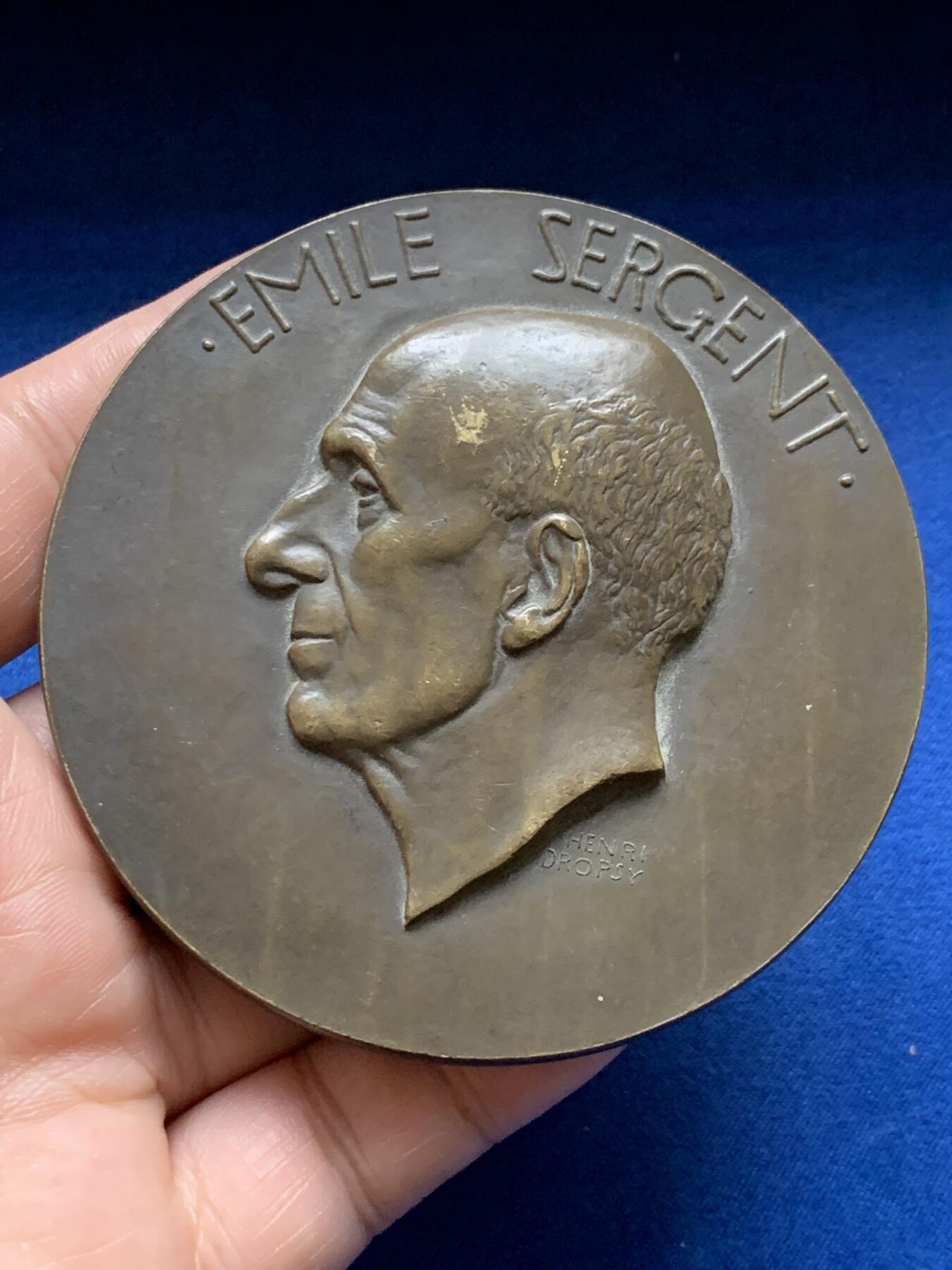 《竞宝斋》第375场 周日，周一，周二 3场连拍 （全场包邮） 名家Dropsy作医学教授埃米尔大铜章 290.8g 80.2mm 三角铜标