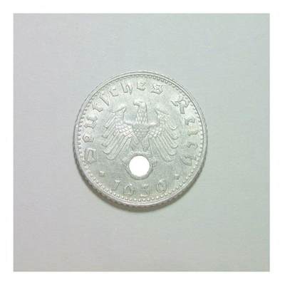 稀年 德国第三帝国1939年G版50芬尼 爽品 - 稀年 德国第三帝国1939年G版50芬尼 爽品