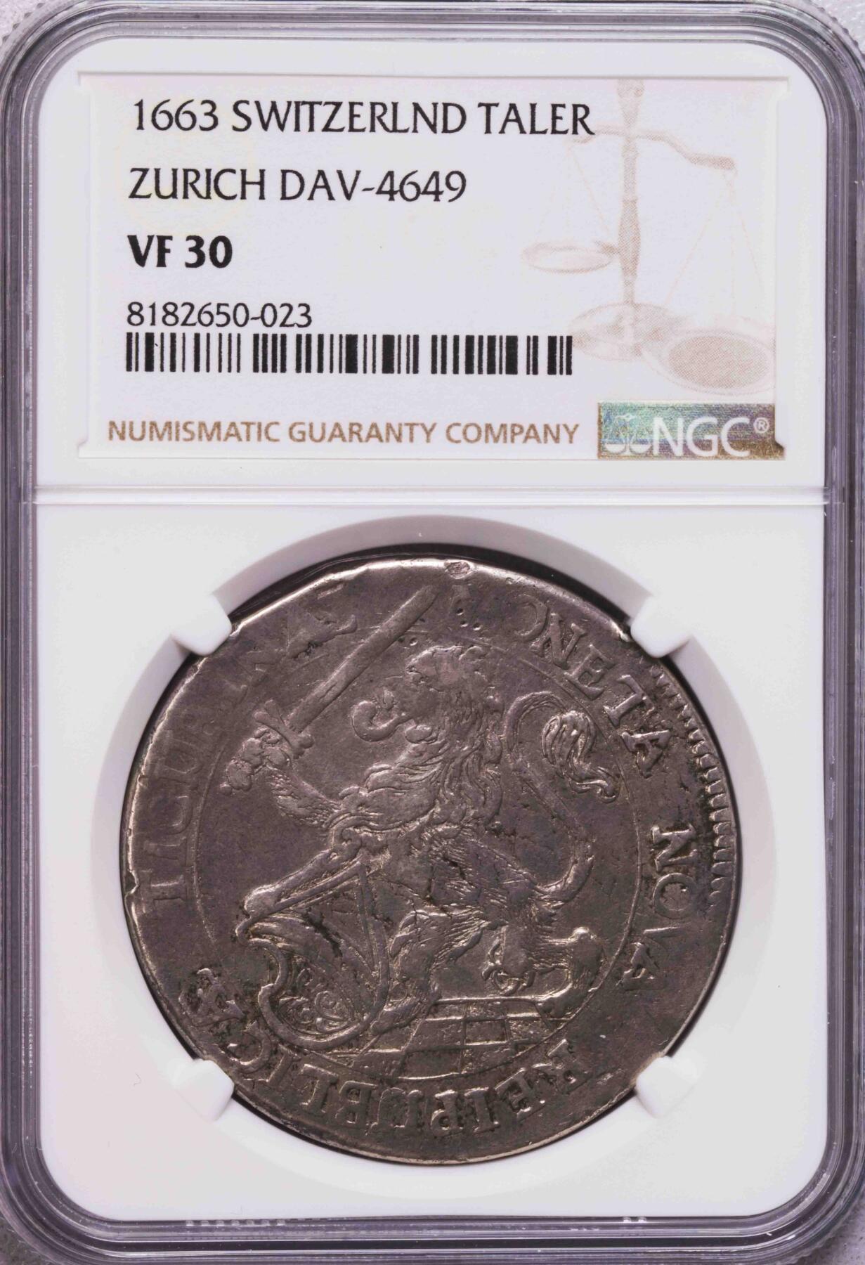 NGC-VF30 1663苏黎世雄狮持剑泰勒 唯一冠军