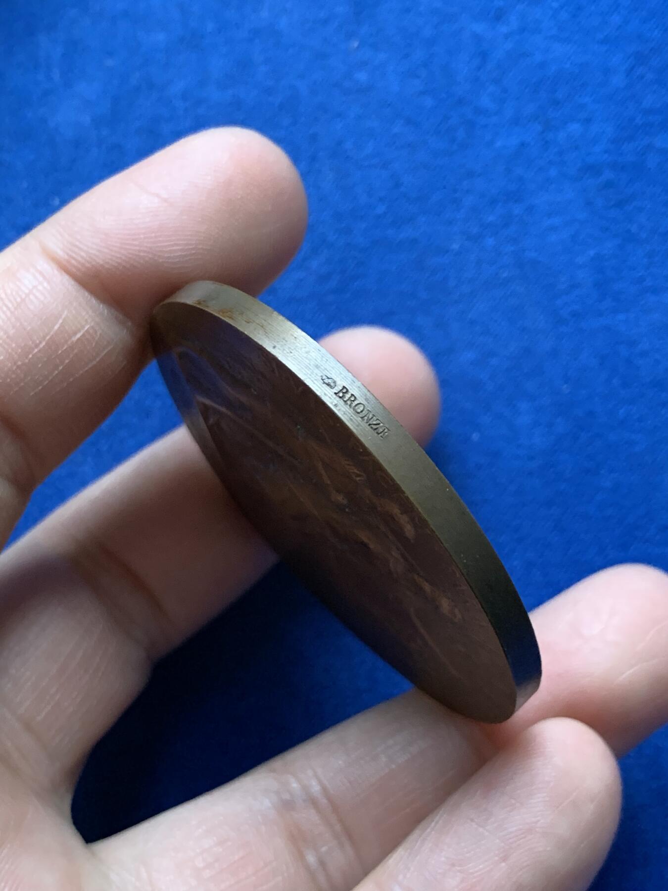 《竞宝斋》第375场 周日，周一，周二 3场连拍 （全场包邮） 法国一战征兵纪念铜章 带盒 66.4g 49.8mm