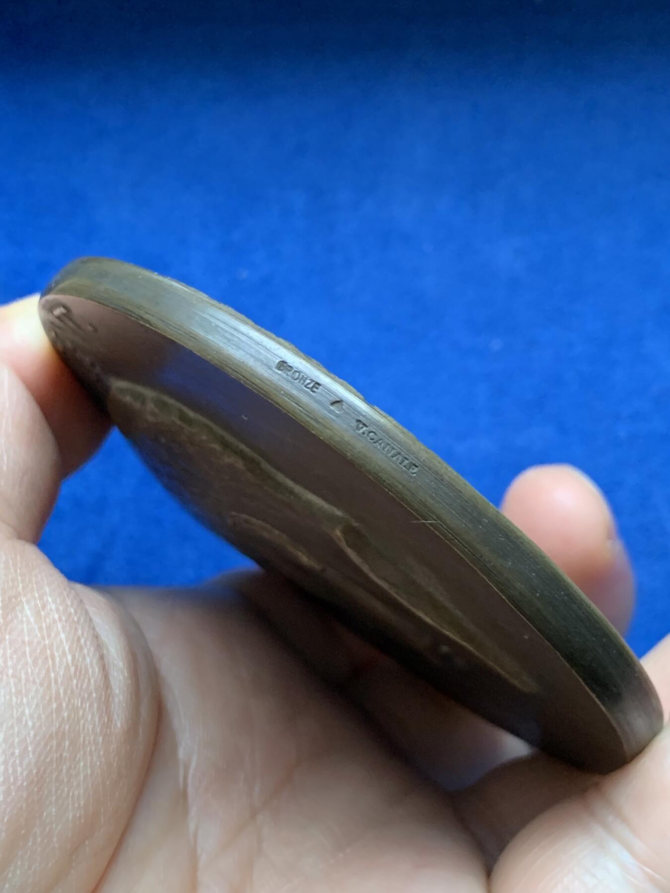 《竞宝斋》第375场 周日，周一，周二 3场连拍 （全场包邮） 名家Dropsy作医学教授埃米尔大铜章 290.8g 80.2mm 三角铜标