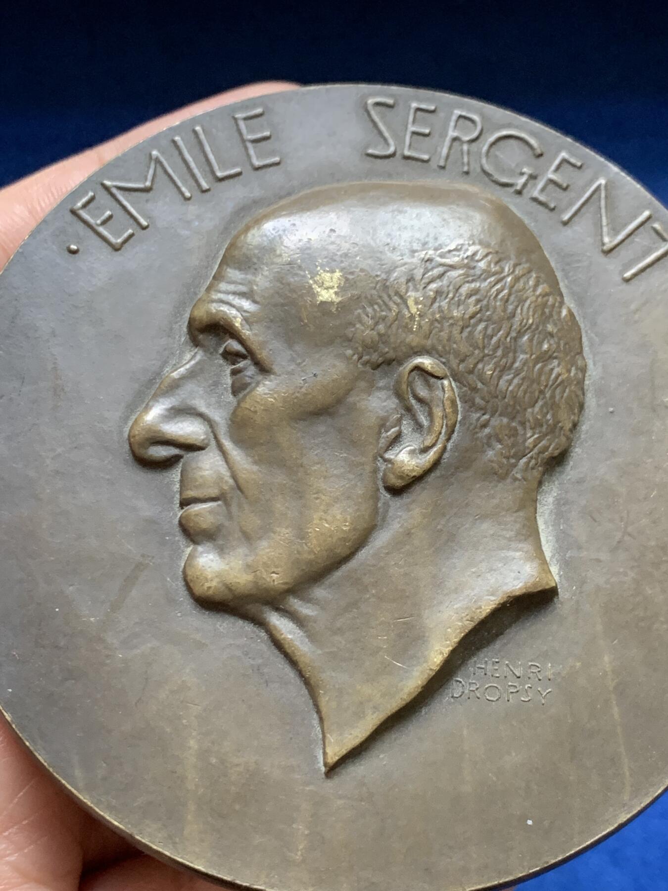 《竞宝斋》第375场 周日，周一，周二 3场连拍 （全场包邮） 名家Dropsy作医学教授埃米尔大铜章 290.8g 80.2mm 三角铜标