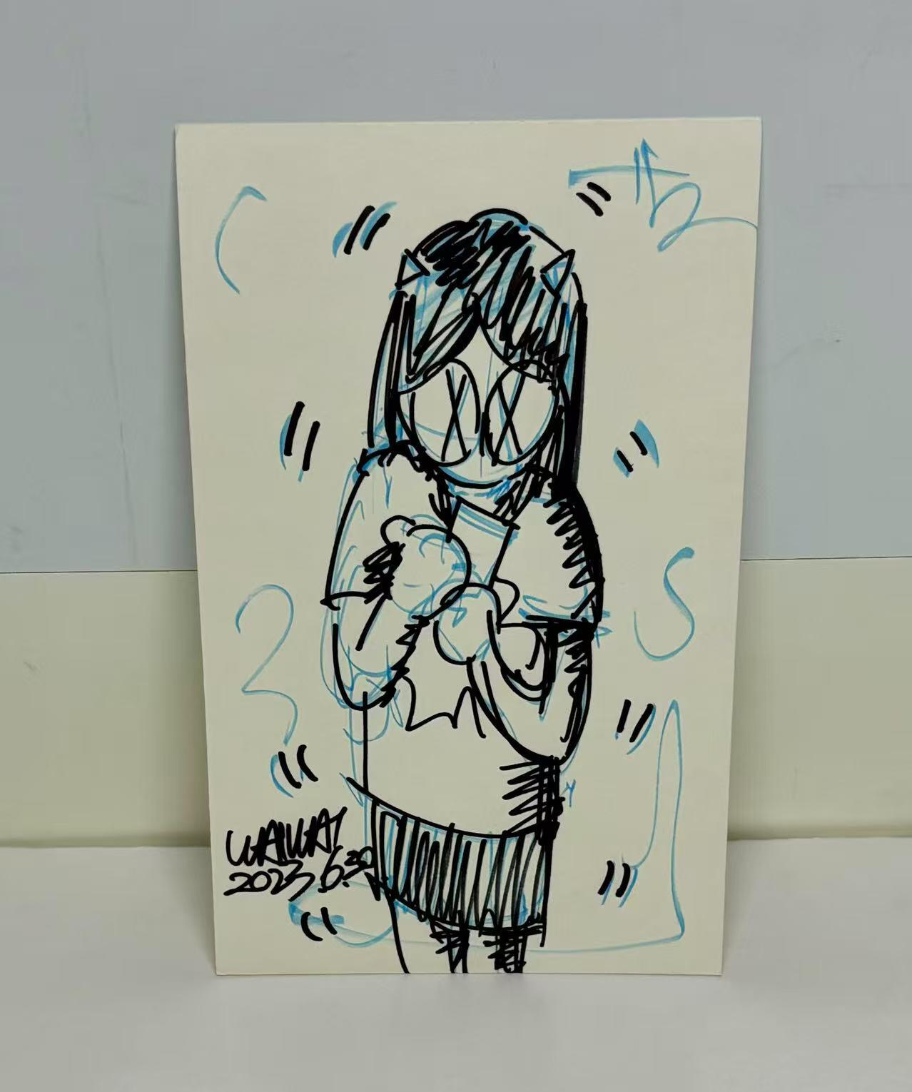 零元拍：歪歪亲笔签名原画色卡，尺寸270MMX160MM，不是复制画哦