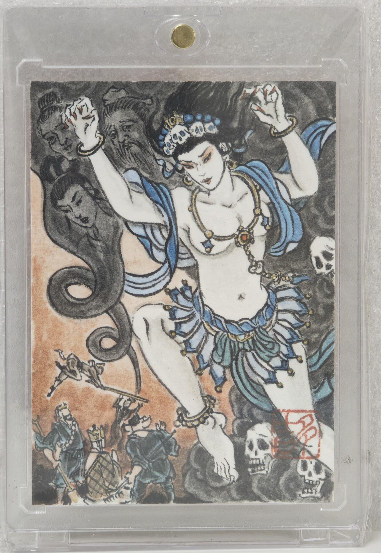 白泽拍卖卡牌手绘专场第16期（未知东郭清明酒，何似西窗谷雨茶） 2024 卢艺丰手绘卡 白骨夫人 卢艺丰亲签 卡砖封装