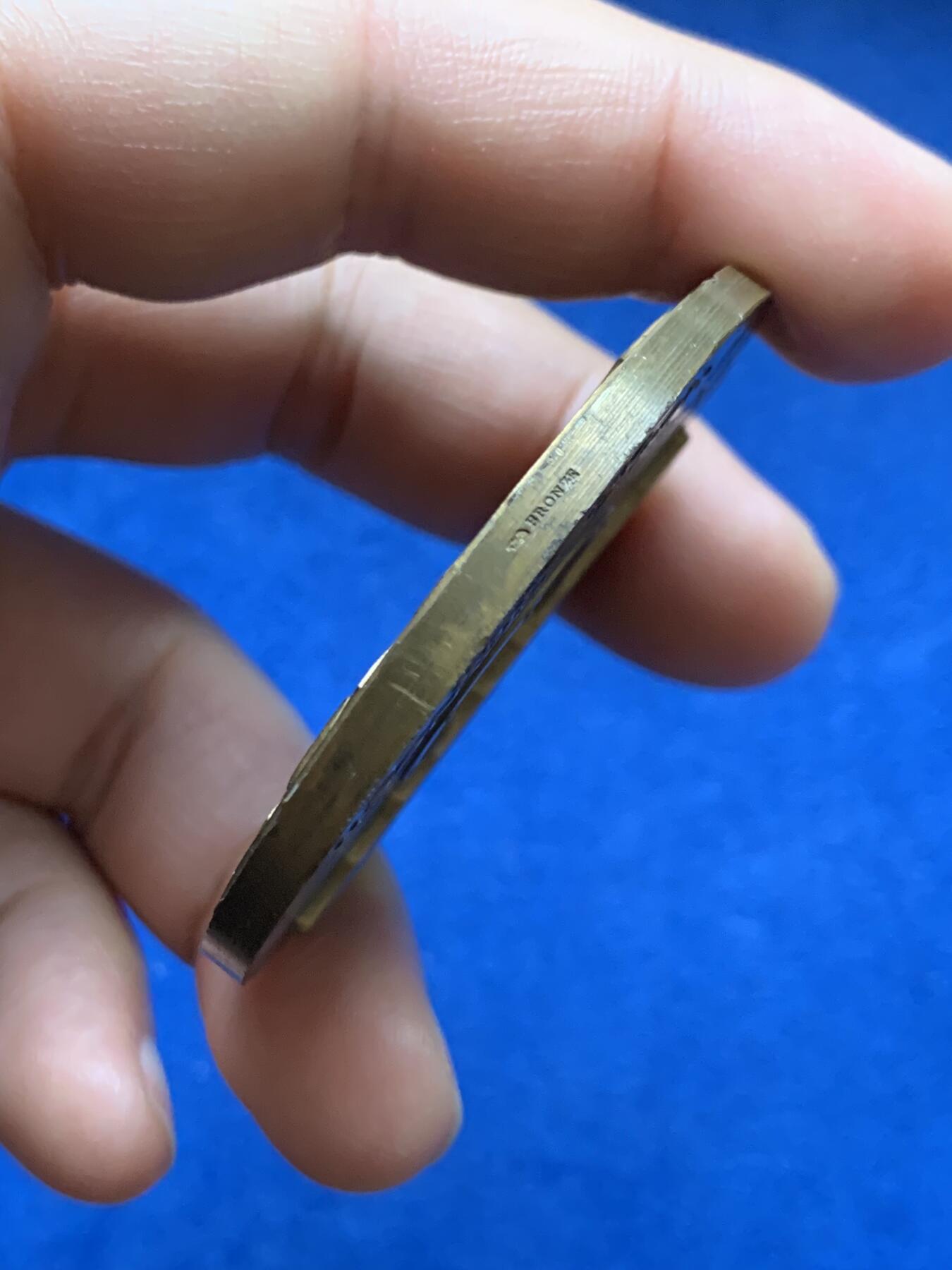 《竞宝斋》第375场 周日，周一，周二 3场连拍 （全场包邮） 1949年法国跨大西洋运输公司纪念铜章 77.7g 53.7mm 丰饶角铜标