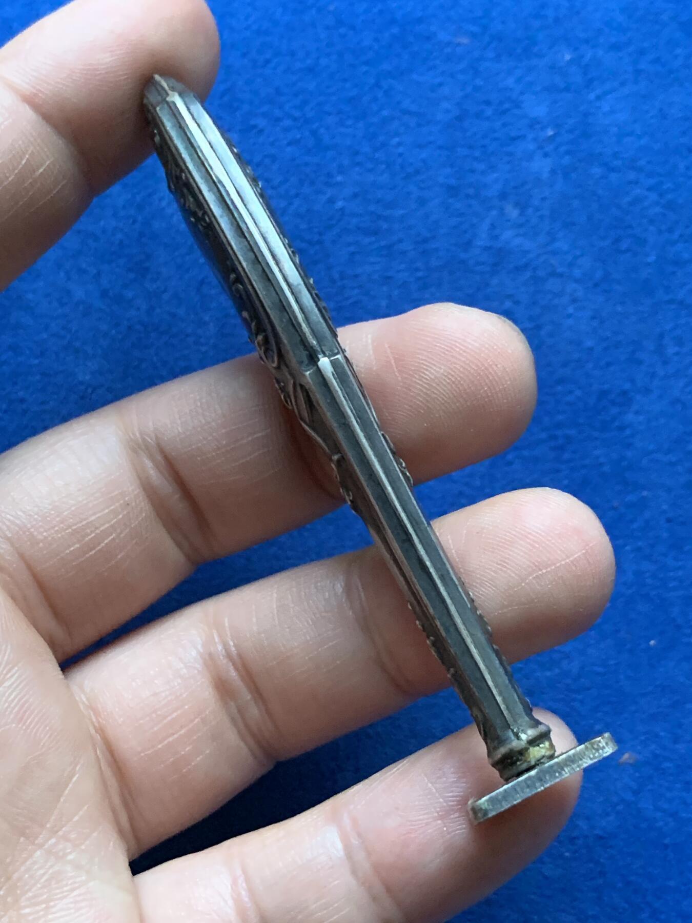 《竞宝斋》第375场 周日，周一，周二 3场连拍 （全场包邮） 法国银质火漆印，14.58g，8.2厘米长，带野猪头标