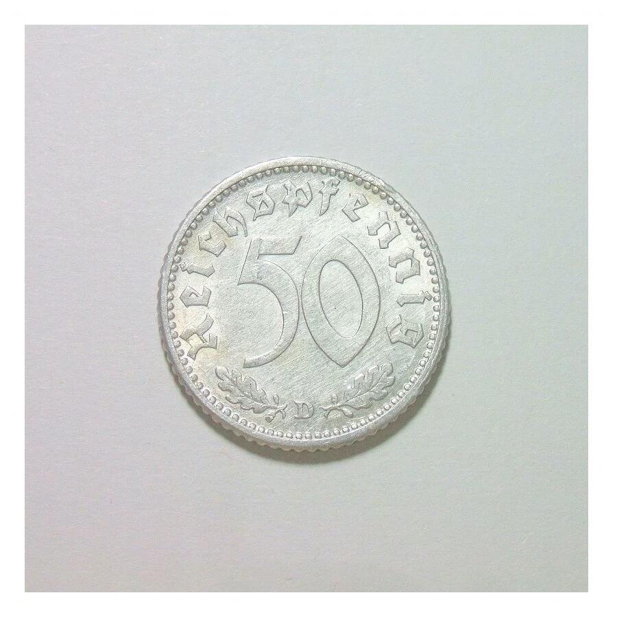 稀年 德国第三帝国1939年D版50芬尼 爽品