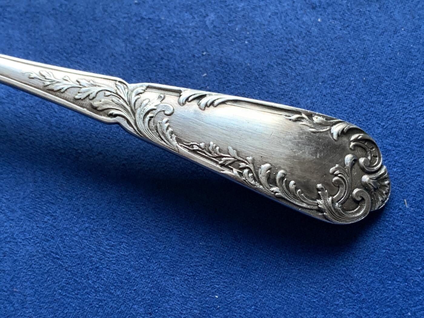 《竞宝斋》第375场 周日，周一，周二 3场连拍 （全场包邮） 法国镀银漏勺，重72.51g，尺寸约200*63mm，有B.T.A.M标，带原盒