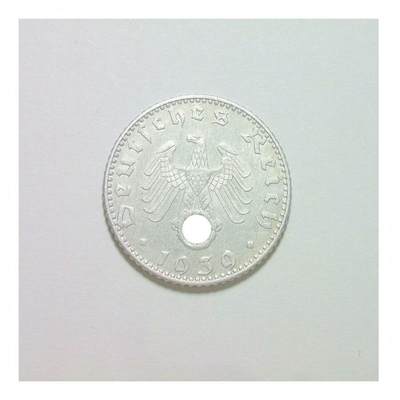稀年 德国第三帝国1939年J版50芬尼 爽品 - 稀年 德国第三帝国1939年J版50芬尼 爽品
