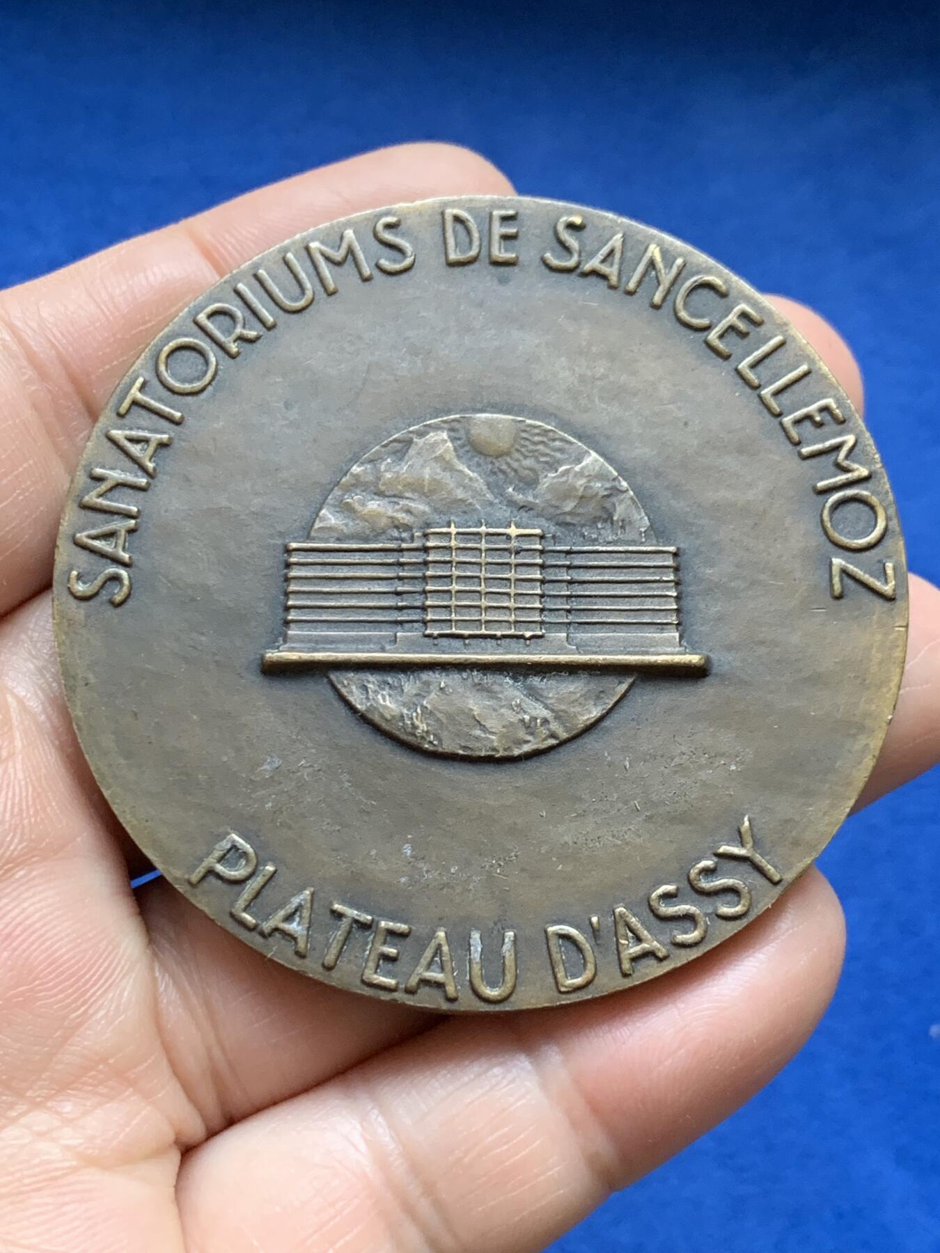 《竞宝斋》第375场 周日，周一，周二 3场连拍 （全场包邮） 名家Delannoy作法国医学教授FRANCOIS TOBE纪念铜章 117.6g 59.9mm