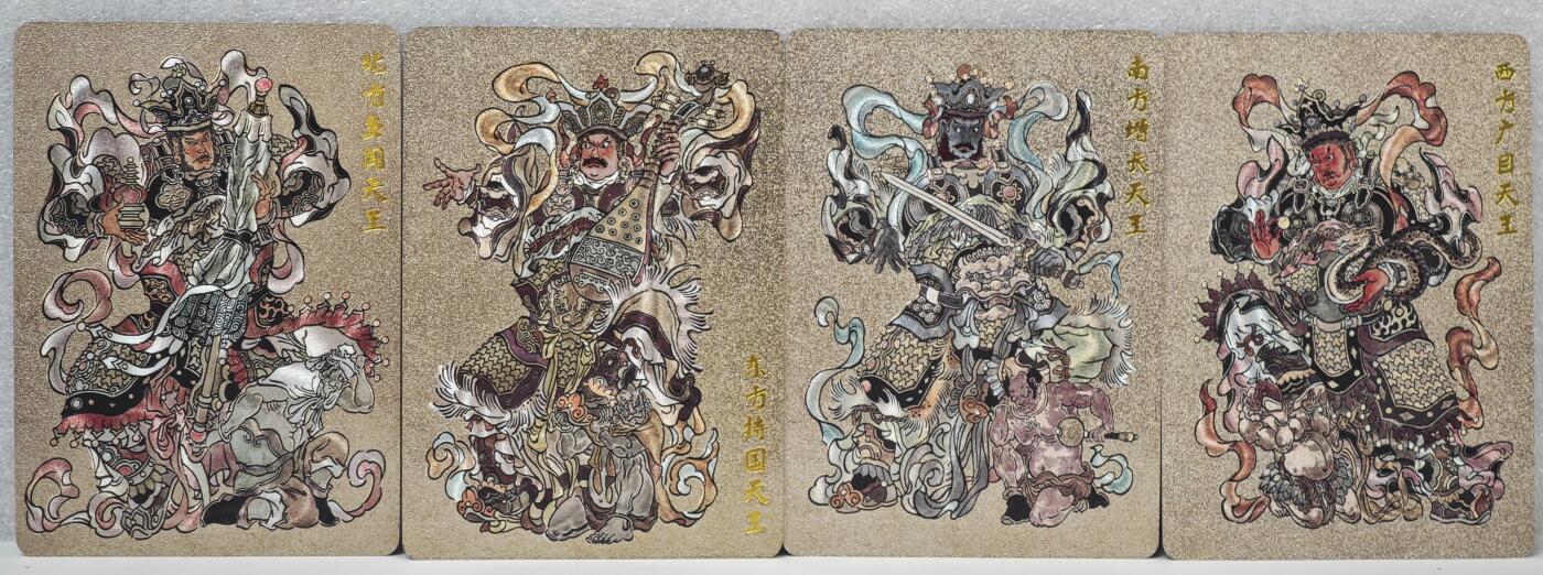 白泽拍卖卡牌手绘专场第16期（未知东郭清明酒，何似西窗谷雨茶） 2024 超吉梦 四大天王4张 粗闪