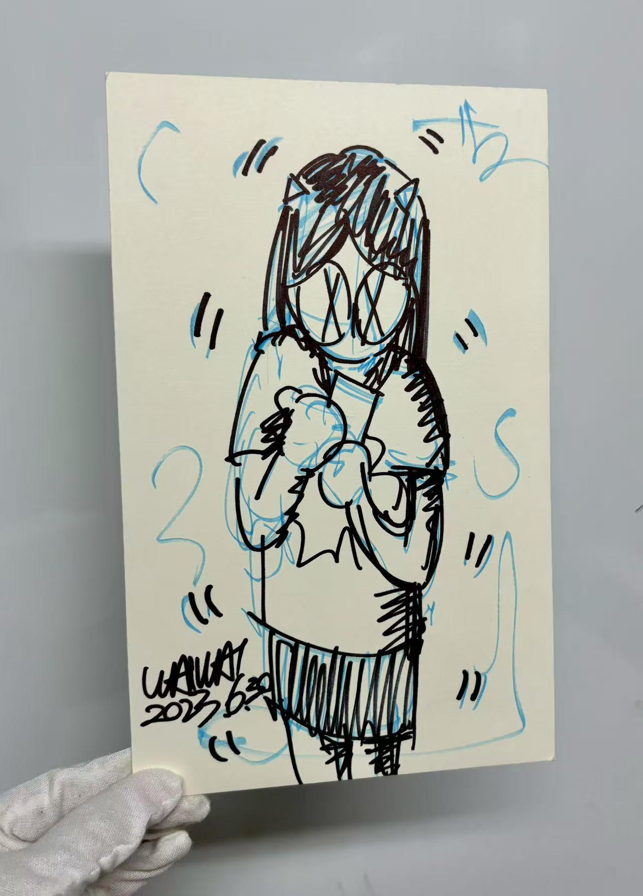 零元拍：歪歪亲笔签名原画色卡，尺寸270MMX160MM，不是复制画哦