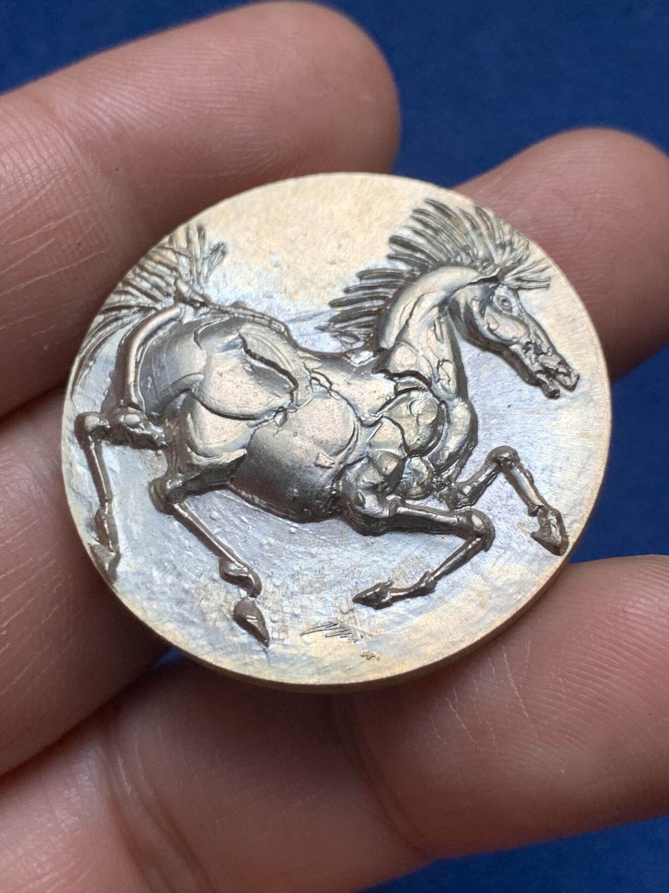 《竞宝斋》第373场 周日，周一，周二 3场连拍 （全场包邮） 瑞士汉斯·埃尔尼银章 1919-1969“马戏团骑士50周年”银章 900银 20.4克 34.1mm