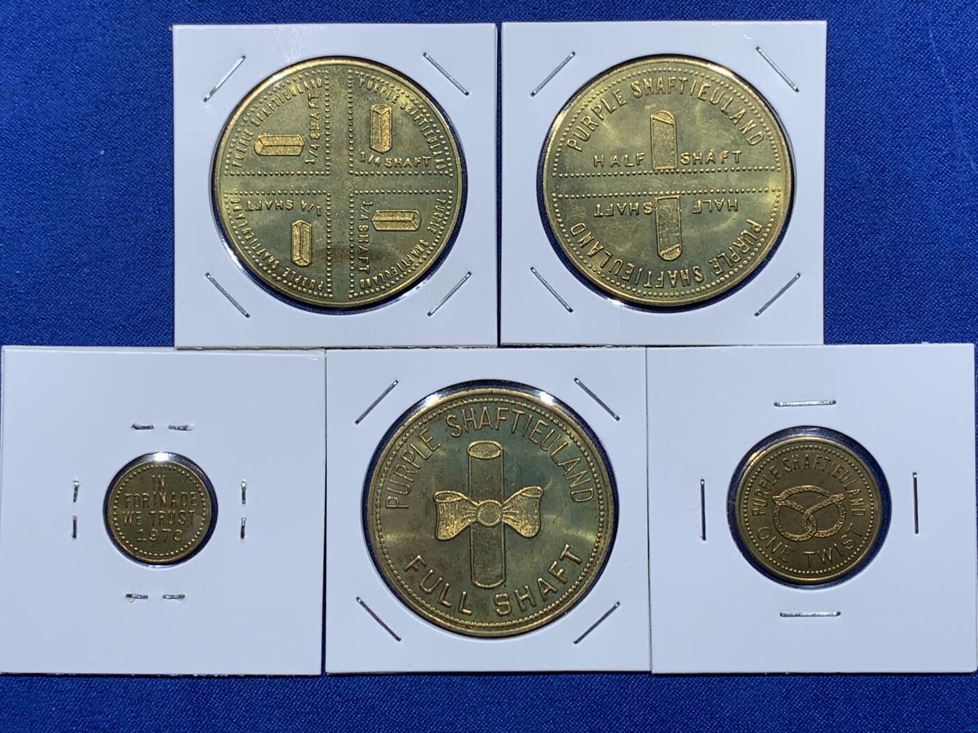 《竞宝斋》第373场 周日，周一，周二 3场连拍 （全场包邮） 美国1970年反越战5枚套-铜质版