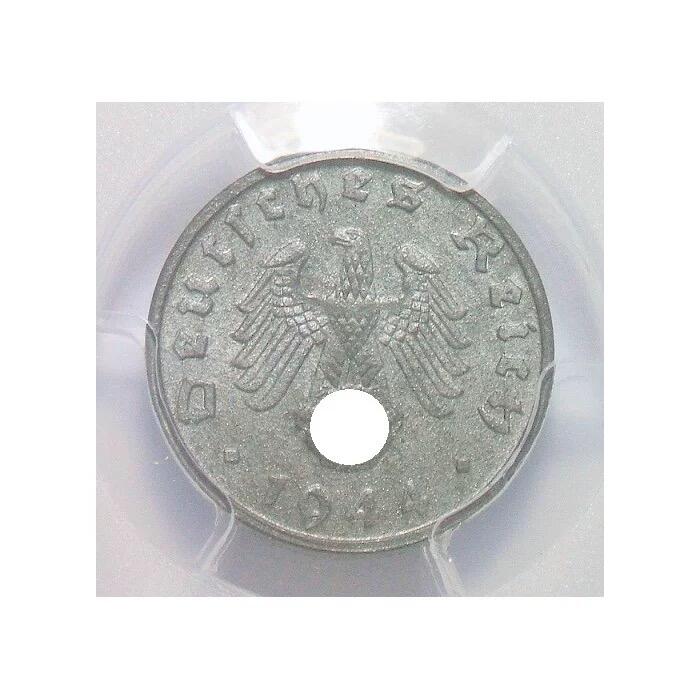 PCGS MS65 德国第三帝国1944年B版1芬尼 难得开卷原光