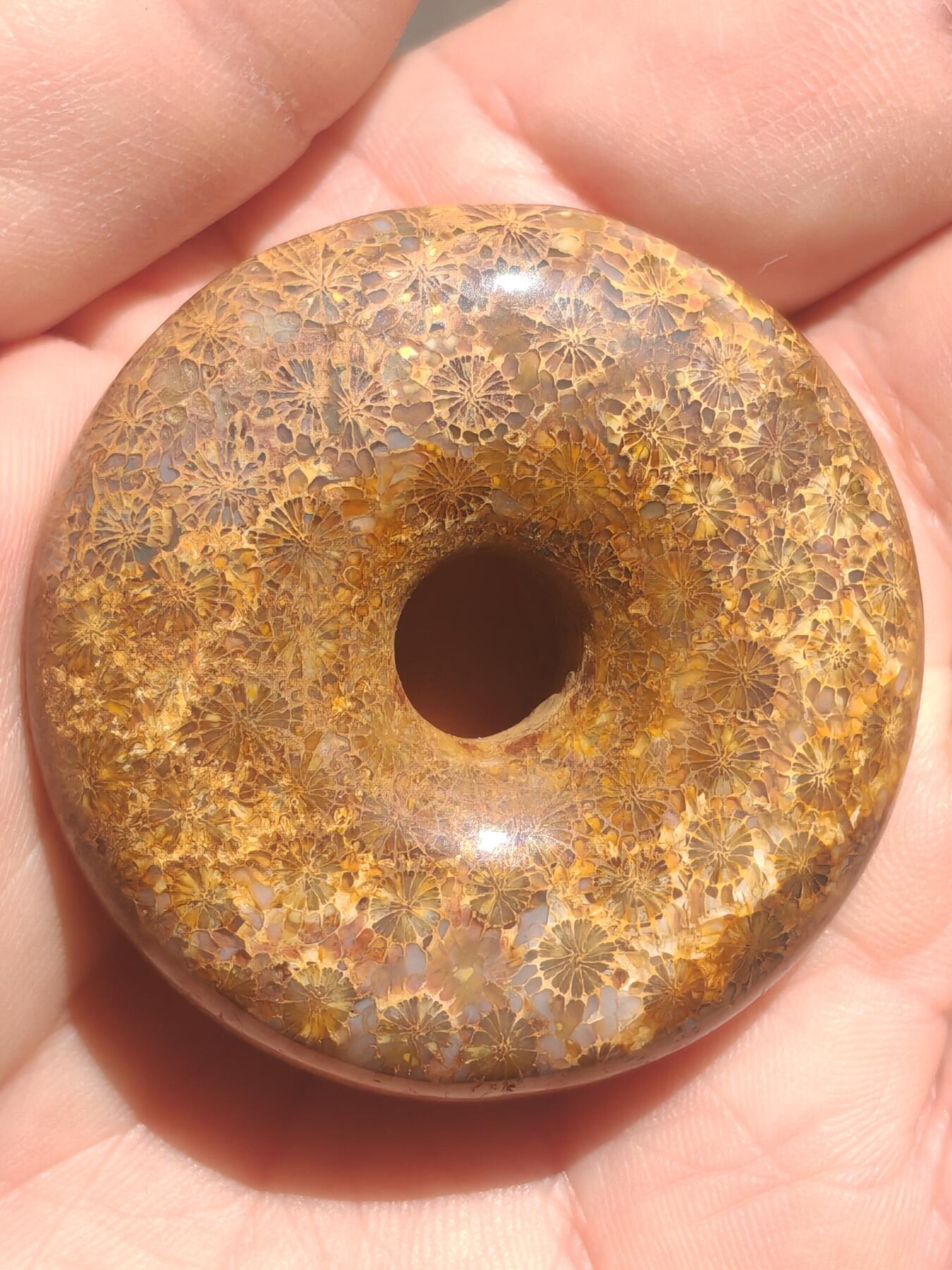 ❤️藏传包浆珊瑚玉平安扣(29012) 尺寸47*14mm