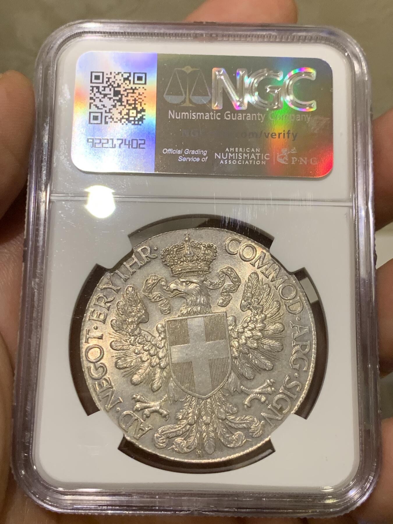 《竞宝斋》第373场 周日，周一，周二 3场连拍 （全场包邮） NGC MS63 意属厄立特里亚 1918年 特蕾莎 1TALERO大银币 转光好状态 高分值得入手