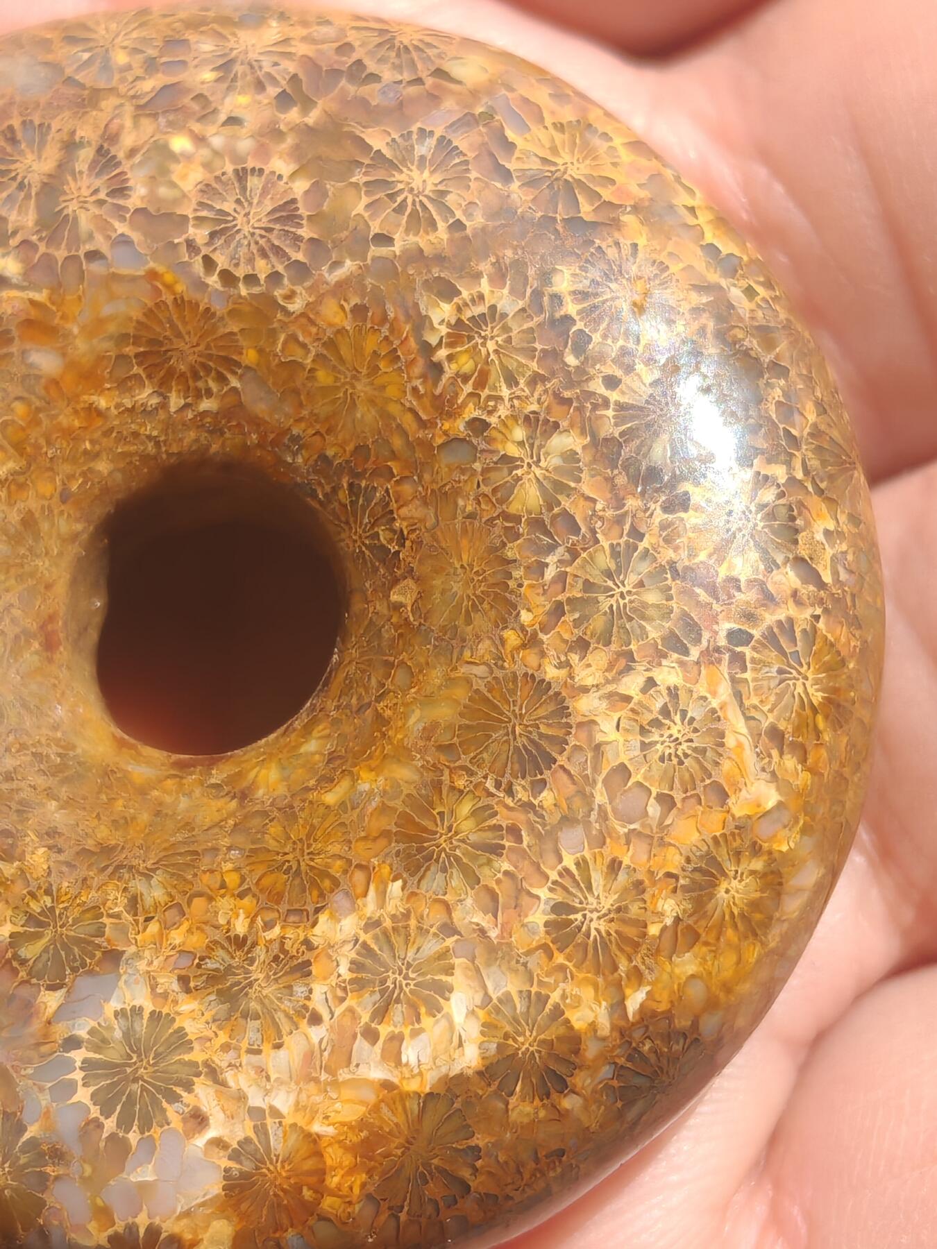 ❤️藏传包浆珊瑚玉平安扣(29012) 尺寸47*14mm