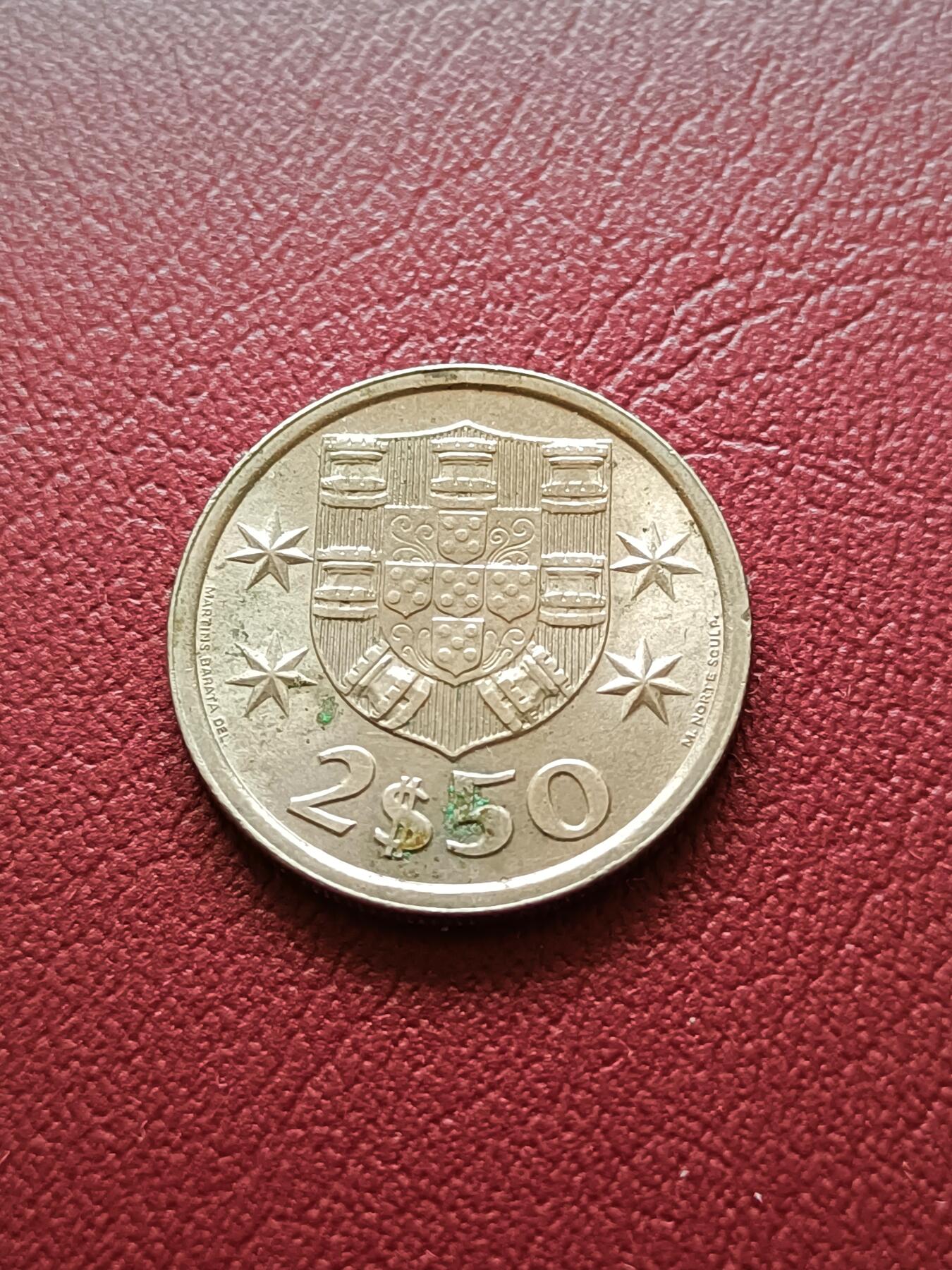 【云涧收藏】第二十场 葡萄牙1975年2.5埃斯库多，好品