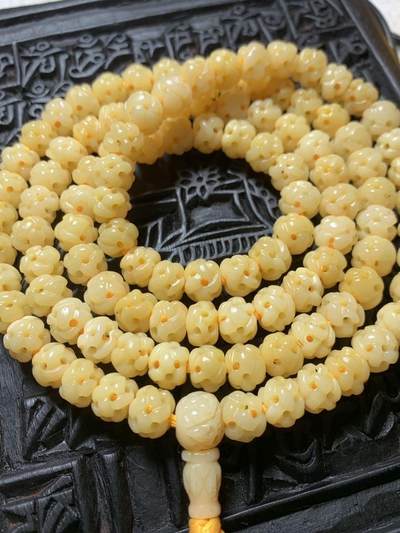 ❤️老牛骨念珠108项链多圈手串(20112) 尺寸10*8mm数量108颗重量约74g - ❤️老牛骨念珠108项链多圈手串(20112) 尺寸10*8mm数量108颗重量约74g