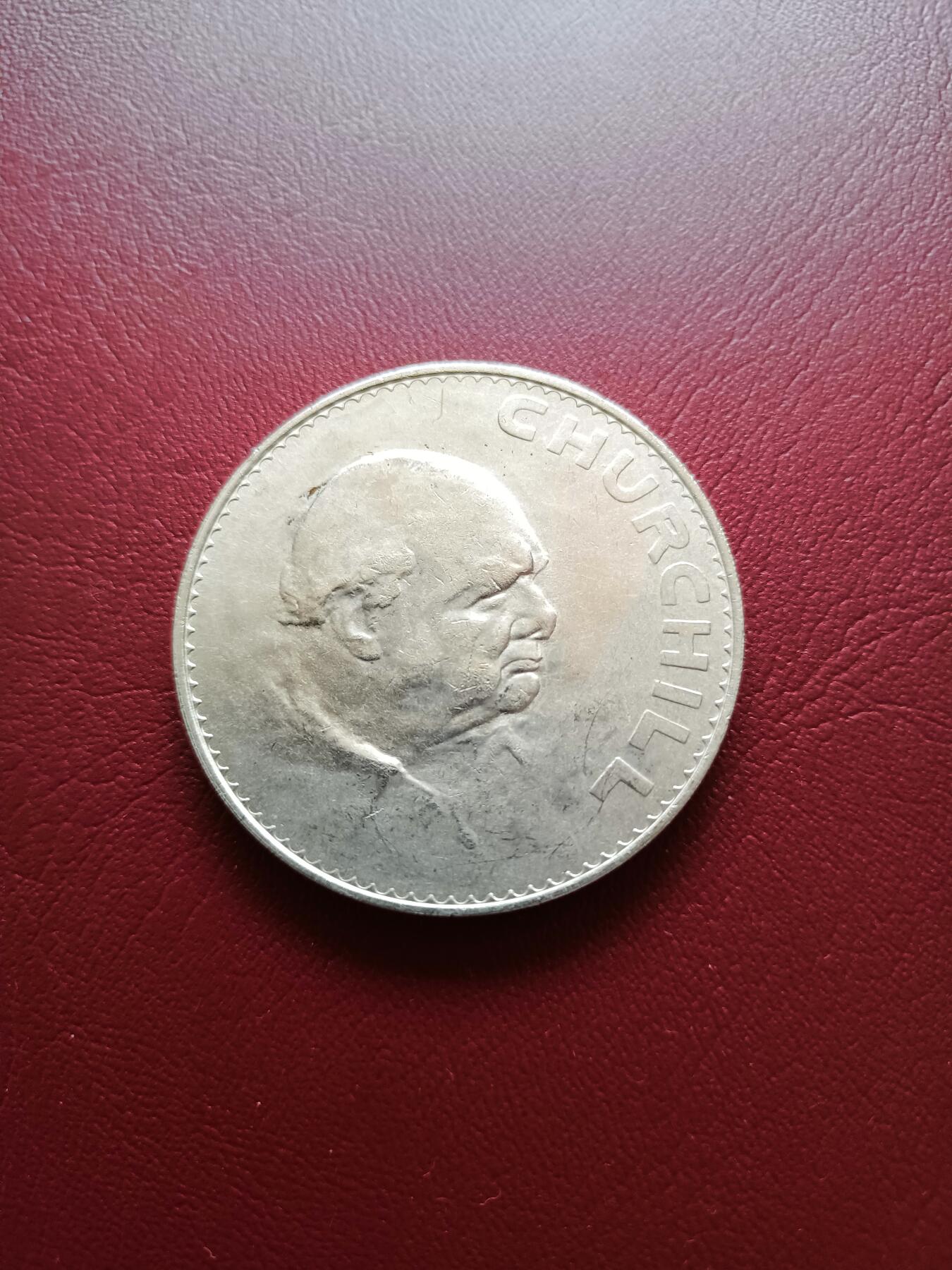 【云涧收藏】第二十场 英国1965年丘吉尔1克朗纪念币，UNC