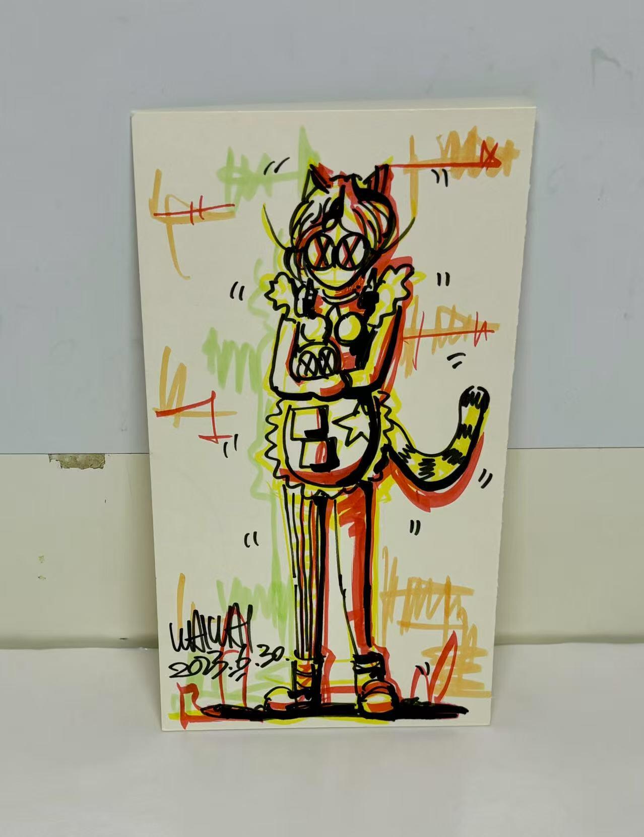 零元拍：歪歪亲笔签名原画色卡，尺寸：270X150MM，不是复制画哦