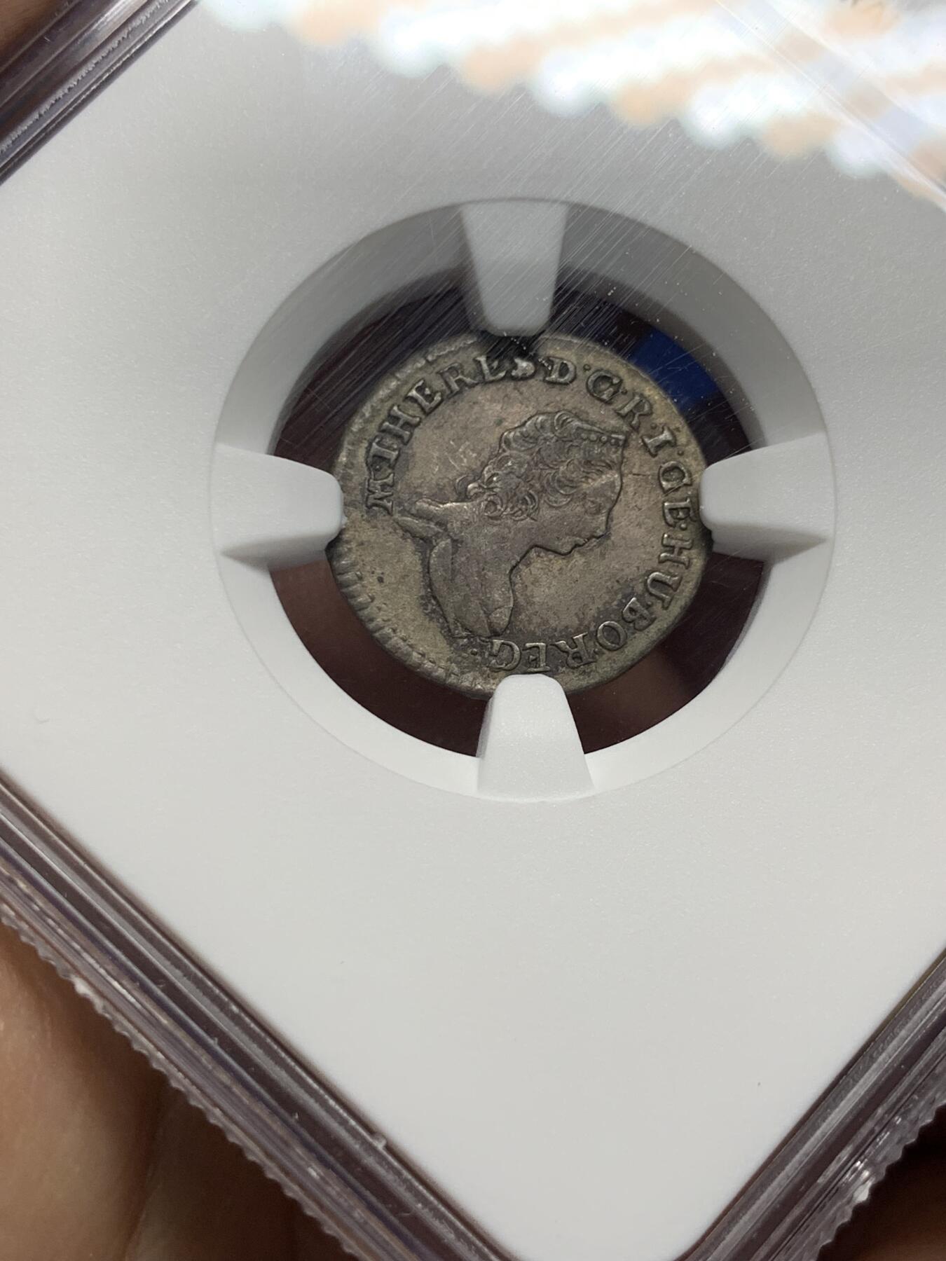 《竞宝斋》第373场 周日，周一，周二 3场连拍 （全场包邮） NGC XF45 奥匈帝国 1753年 匈牙利 大奶妈 1波尔图拉 银币 小而精的品种