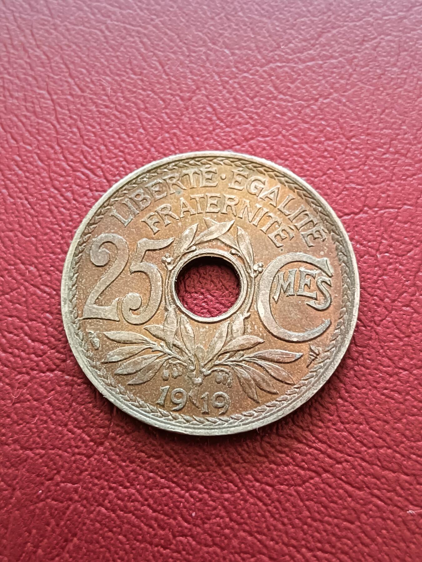 【云涧收藏】第二十场 法国1919年25生丁