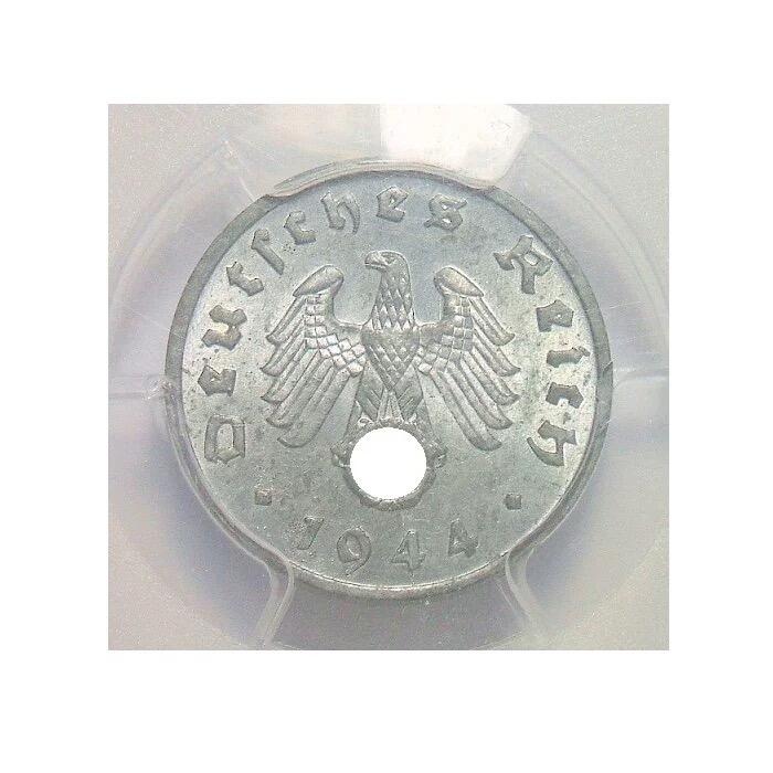 PCGS MS64 德国第三帝国1944年F版1芬尼 难得开卷原光