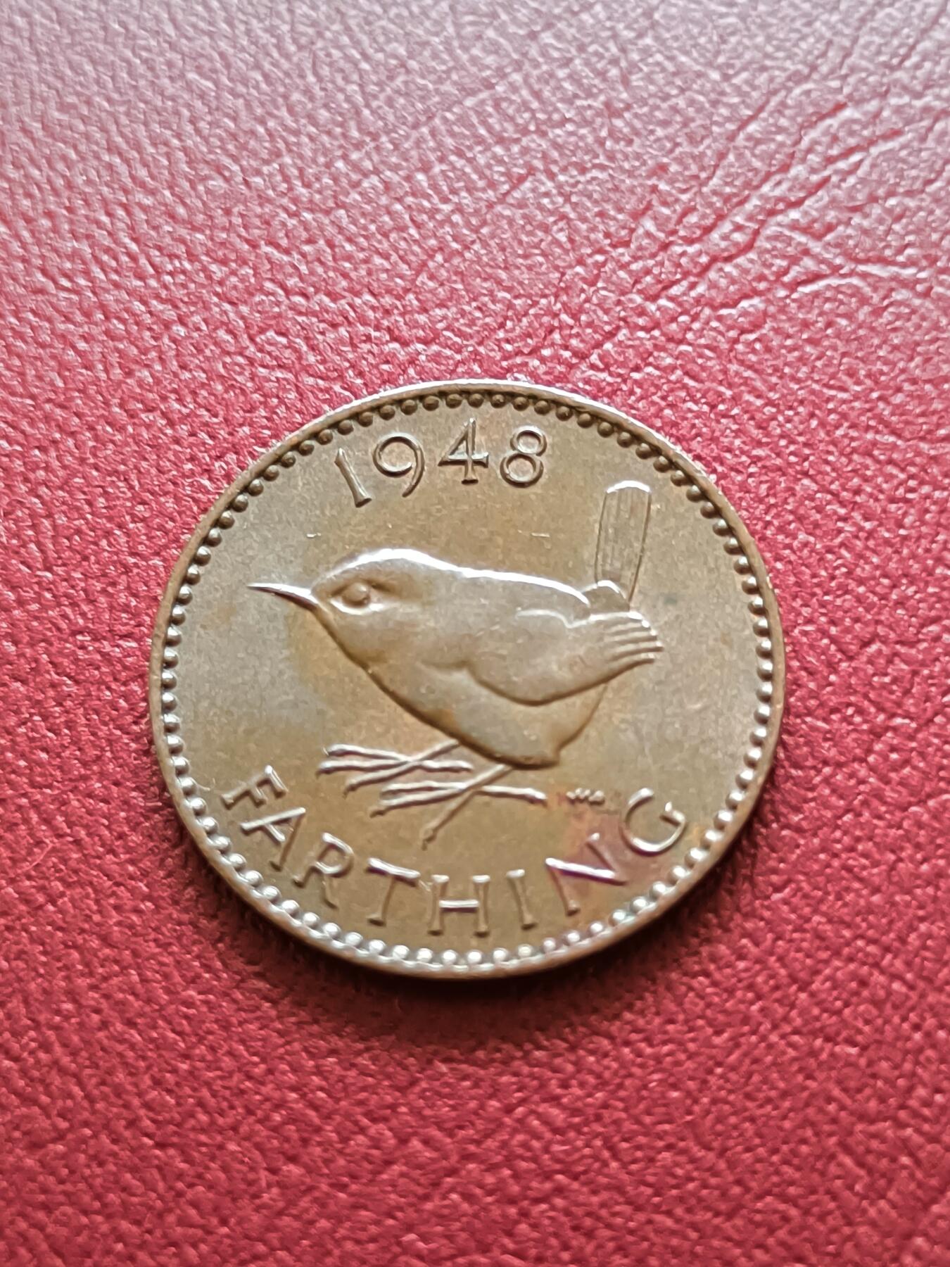 【云涧收藏】第二十场 英国1948年乔治六世1法新、1/2便士2枚