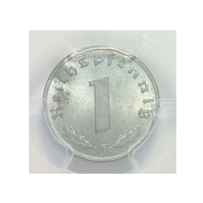 PCGS MS64 德国第三帝国1944年F版1芬尼 难得开卷原光