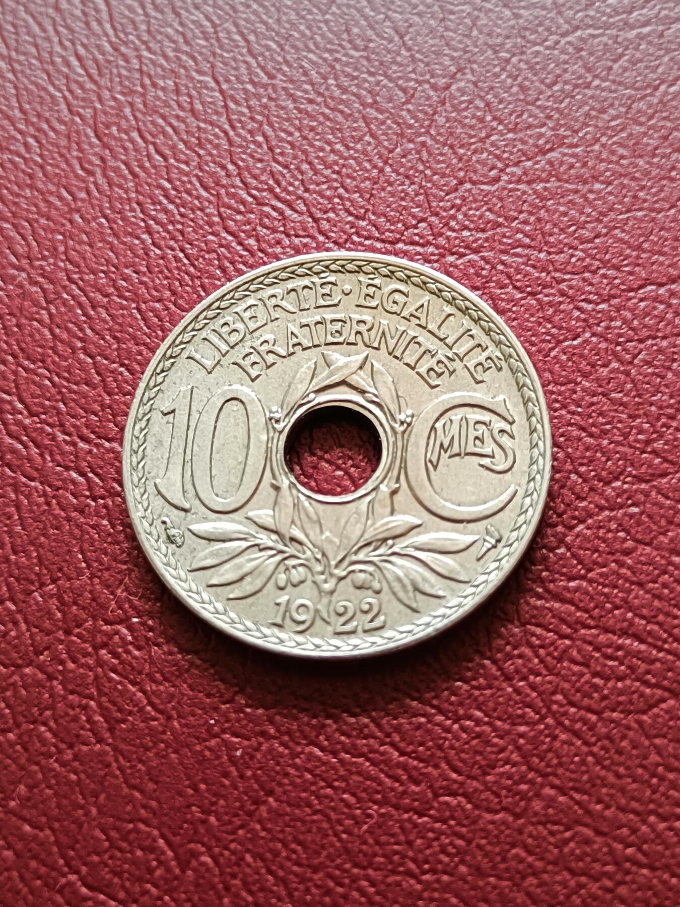【云涧收藏】第二十场 法国1922年10生丁，好品