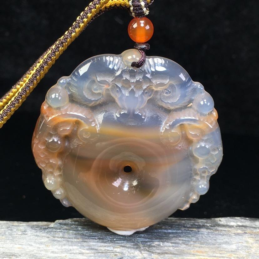 ❤️玛瑙荔枝冻三阳开泰平安扣挂件(36066) 尺寸50*49*7mm重量24g